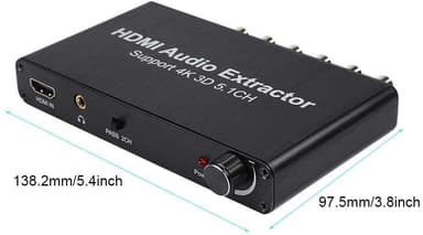 NÖRDIC 4K 3D HDMI Audio Extractor 5.1 CH 6RCA support DTS / AC3