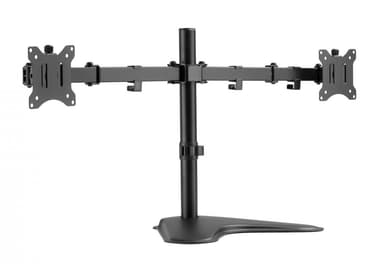 NÖRDIC Monitor / monitor stå / table model Skærmarme dobbelt display 8 kg pr arm 13-27 inches af stål, vipbar og drejelig sort skærm beslag