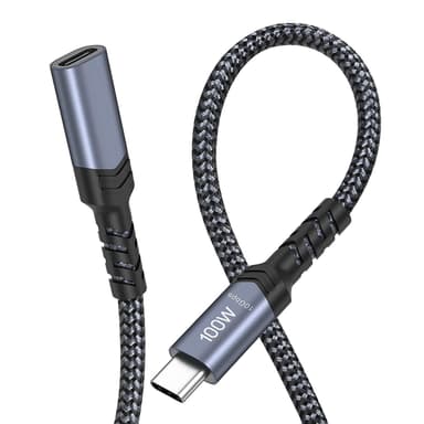 NÖRDIC 1m USB3.2 Gen2 USB-C forlængerkabel han til hun 10Gbps 5A 100W Thunderbolt3