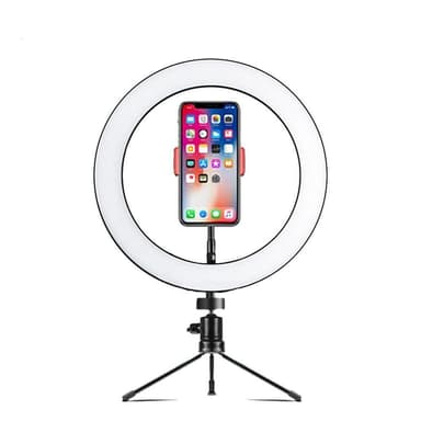 LED Let kæde 30 cm i diameter med en mobil holder med stativ 10 trin tre lysdæmpes tilstand selfie lampe lys ring lys