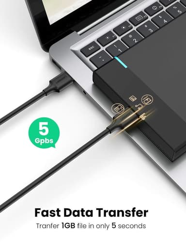 UGreen USB3.1 Kabletype En Mand til type A Mand 5 GBS 2M USB3.0