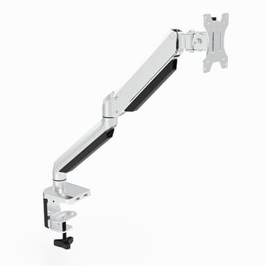 NÖRDIC Monitor tabel beslag til monitoren 1 med gasfjeder, vippes, drejes, aluminium og stål, sølv, monitorholder
