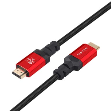 NÖRDIC CERTIFIED CABLES 2m HDMI 2.1 Ultra High Speed ​​8K 4K 60Hz 120Hz 48 Gbps Dynamic HDR eARC Game Mode VRR Dolby ATMOS nylon flettet forgyldt