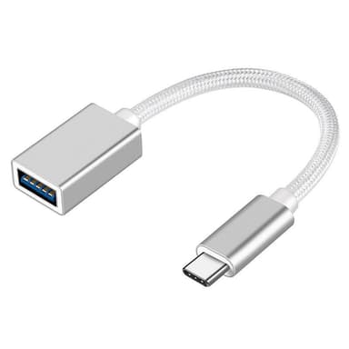 NÖRDIC USB3.2 Gen1 5 Gbps USB-A til adapter aluminium 50 cm sølv OTG til USB-C kabel |