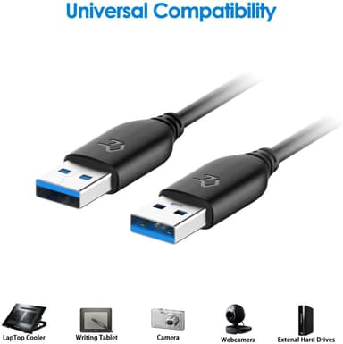 NÖRDIC kabel 50Cm USB3.1 A han til A han 5Gbps Super Speed ​​​​USB3.0