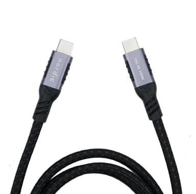 NÖRDIC 25 cm USB3.2 Gen2 USB-C til C Nylonflettet kabel Hurtigopladning med strømforsyning PD100W 10Gbps 5A med Emarker