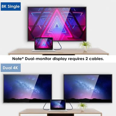 NÖRDIC 1,5 m Thunderbolt4 USB-C aktivt kabel 40Gbps 100W opladning 8K video kompatibel med USB 4 og Thunderbolt 3