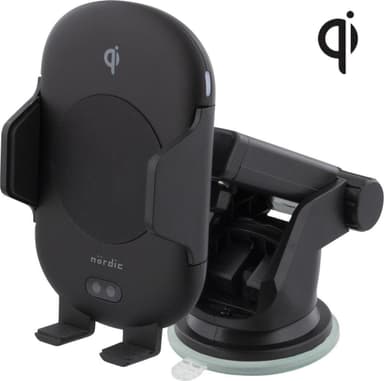 NÖRDIC Qi certificeret trådløse oplader 10W PIR åbner og lukker automatisk