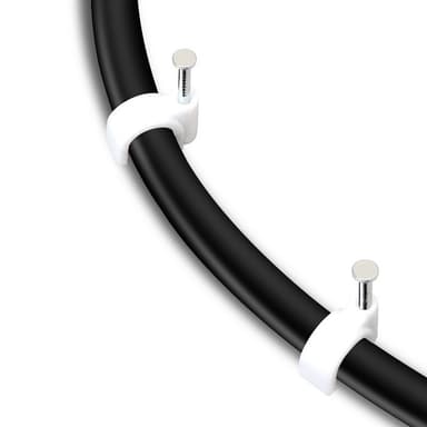 Kabelclips med søm 100-pak Hvid 4 mm