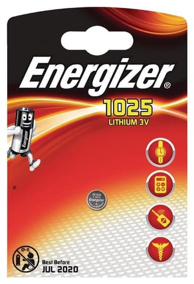 Energizer Lithium Knapcelle Batteri Cr1025 | 3 V | 1-Blister