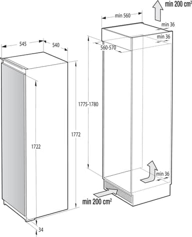 Hisense køleskab RIL391D4AWF indbygget