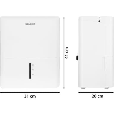 SENCOR Bærbar Affugter 31 m2, 10 l/24h