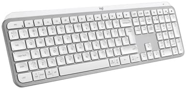Logitech MX Keys S trådløst tastatur med håndledsstøtte (lysegrå)