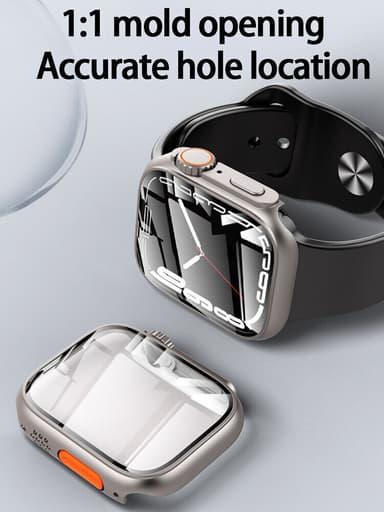 Smart urkasse med skærmbeskytter Sølv Apple Watch S8 / Ultra 7 / Ultra 6 41 mm
