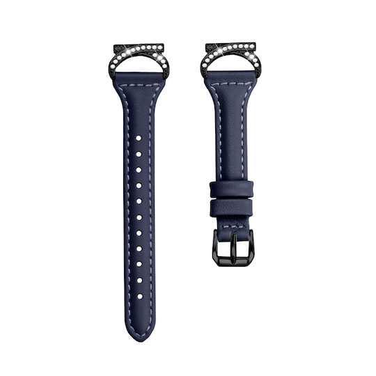 Samsung horn med diamant + T-format läderarmband Blå Galaxy Watch 4/5