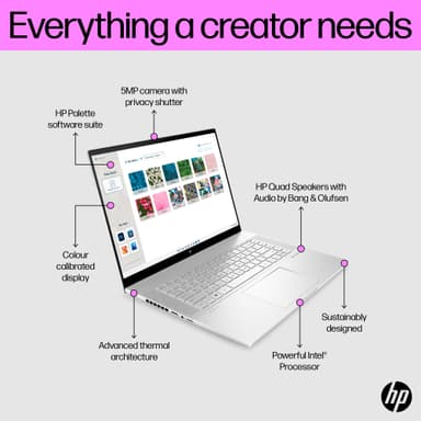 HP Envy 16 i7-13/32/1.000/A370M  bærbar computer (sølv)