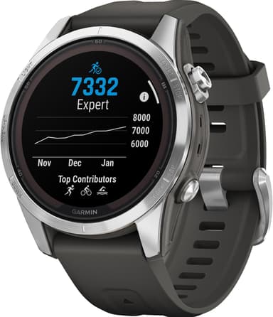 Garmin 7S Pro Solar smartwatch, 42mm (sølv) | Elgiganten