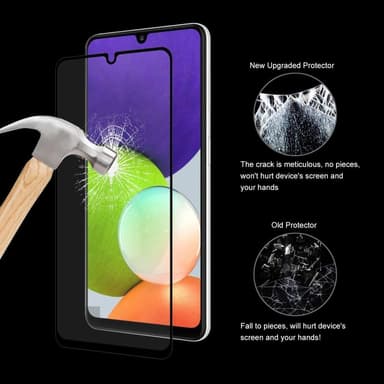 Samsung Galaxy A22 4G HAT PRINCE Hærdet glas med fuld dækning