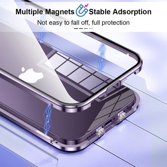 Telefon cover fuld kamerabeskyttelse dobbeltsidet hærdet glas anti-spion Sort iPhone14 Max | Elgiganten