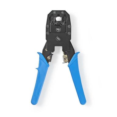 Crimp Tang | CAT5 / CAT5e / CAT6 / CAT6a / RJ10 / RJ11 / RJ45 | Klipper / Plier / Stripping | ABS / Stål | Blå