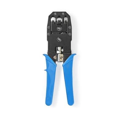Crimp Tang | CAT5 / CAT5e / CAT6 / CAT6a / RJ10 / RJ11 / RJ45 | Klipper / Plier / Stripping | ABS / Stål | Blå