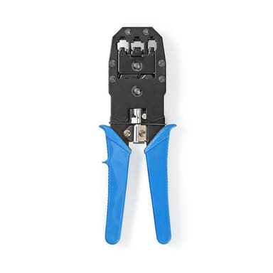 Crimp Tang | CAT5 / CAT5e / CAT6 / CAT6a / RJ10 / RJ11 / RJ45 | Klipper / Plier / Stripping | ABS / Stål | Blå