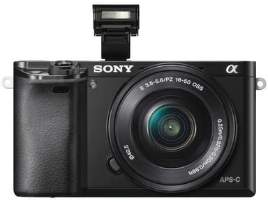 Sony A6000 systemkamera + 16-50mm PZ objektiv (sort)