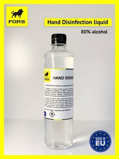 5-pak Hånddesinfektion 80 % alkohol, 500 ml / i alt 2,5 liter