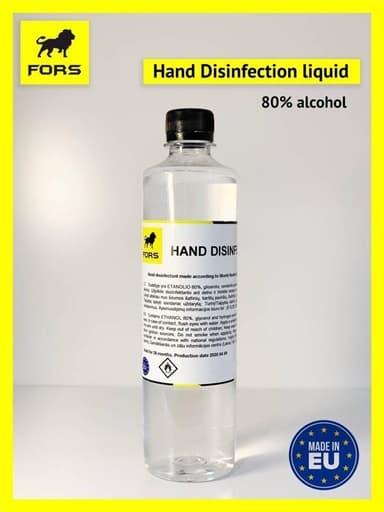 5-pak Hånddesinfektion 80 % alkohol, 500 ml / i alt 2,5 liter