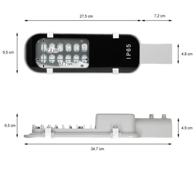 ECD Germany 5 x LED gadebelysning 12W - Varm hvid 3000K - 960 Lumen - 220-240 -