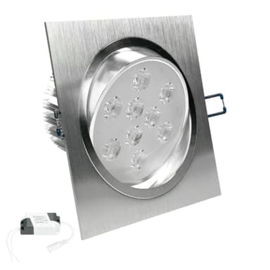 ECD Germany 6-pk LED-forsænkede lygter 9W 230V - kantet - 643 lumen - varm hvid