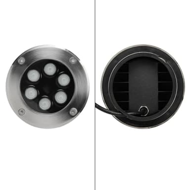 ECD Germany 2-pak LED-forsænket gulvspot 5W - kold hvid 6500K - 230V - rund -