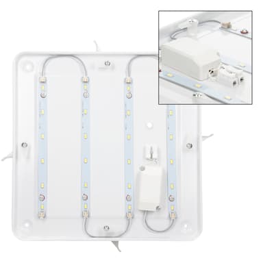 ECD Germany 2xLED loftlampe 12W 30 x 30 cm kantet 683 lumen 220-240V aluminium