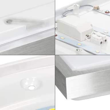 ECD Germany 2xLED loftlampe 12W 30 x 30 cm kantet 683 lumen 220-240V aluminium
