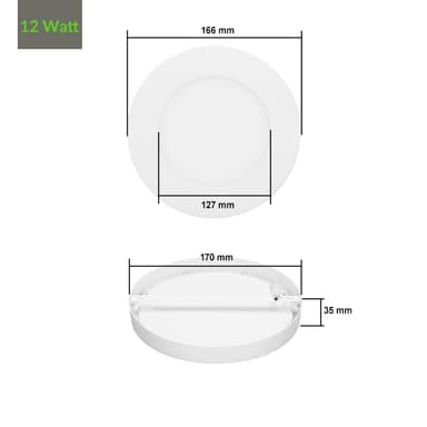 ECD Germany LED panel sæt runde væglampe overflade lampe loftslampe neutral hvid