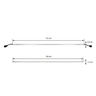 ECD Germany 5x LED-underbelysning 100cm med strømforsyning 5A - 5050SMD 60 LEDs