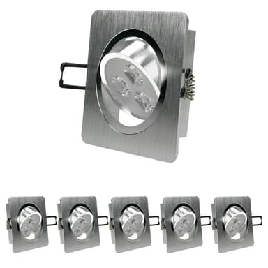 LED forsænket lys forsænket lys loft lysplet lampe 3W varm hvid Sæt med 6