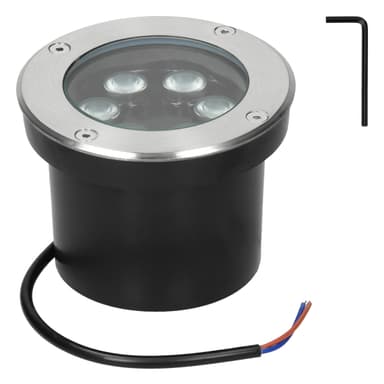 ECD Germany 2-pak LED-forsænket gulvspot 5W - kold hvid 6500K - 230V - rund -