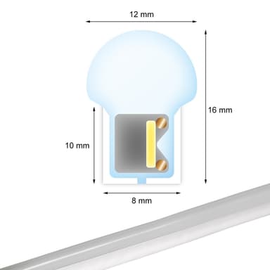 Neon LED strips 6 m, neutral hvid, vandtæt - 120 LED per meter