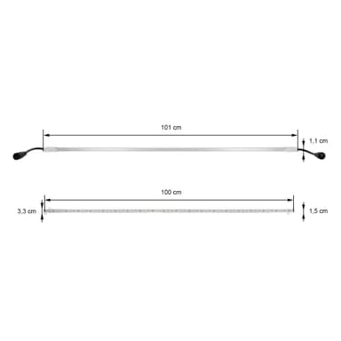 ECD Germany 5x LED-underkabinetlys 100cm med strømforsyning 5A - 5050SMD 60 LEDs