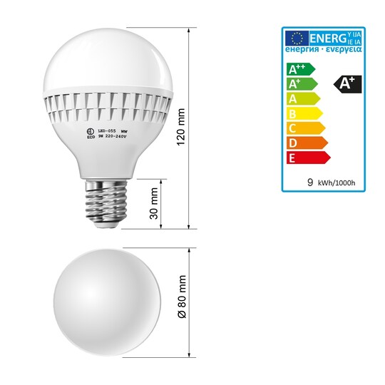 ECD Germany 8 9W LED lampe 2800 Kelvin varm hvid | lumen | 220-240 | | Elgiganten