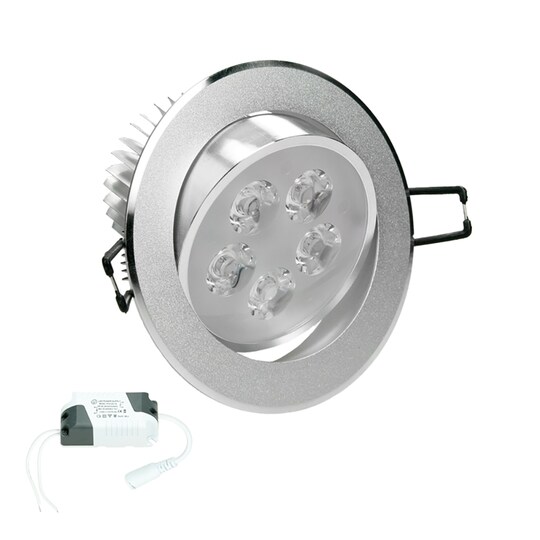 ECD Germany 1-pak LED-indbygget spotlight 5W 230V 353 lumen kold hvid 6000K -