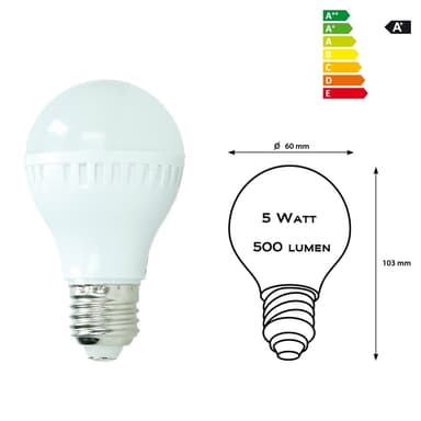 ECD Germany 12 stykke 5W E27 LED pære | 2800 Kelvin varm hvid | 335 lumen |
