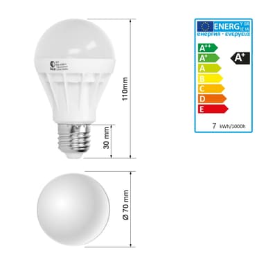 7W E27 LED LAMP PÆRE PÆRE energibesparende lys pære varm hvid