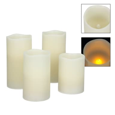 LED Stearinlys 4 Pack med fjernbetjening flimrende virkelige vokslys sæt Candle