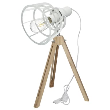 Bordlampe Ø 20 cm E27 fatning hvid lavet af metal vintage / retro
