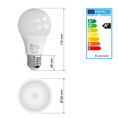 E27 LED pære lampe pære lamper 9W neutral hvid 10-er Set