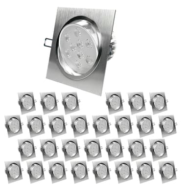 ECD Germany Pakke med 30 LED-indbyggede spotlights 9W 230V 676 lumen kølig hvid