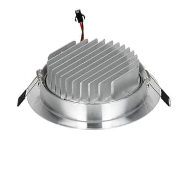 ECD Germany 1-Pack LED forsænket lys COB 12W 230V - sølv - aluminium - Ø 135 mm