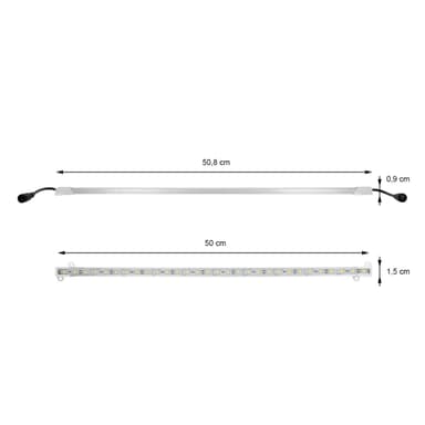 2x kabinet Lysstriben lampe pære bar 0,5m basen afkøle hvid SMD